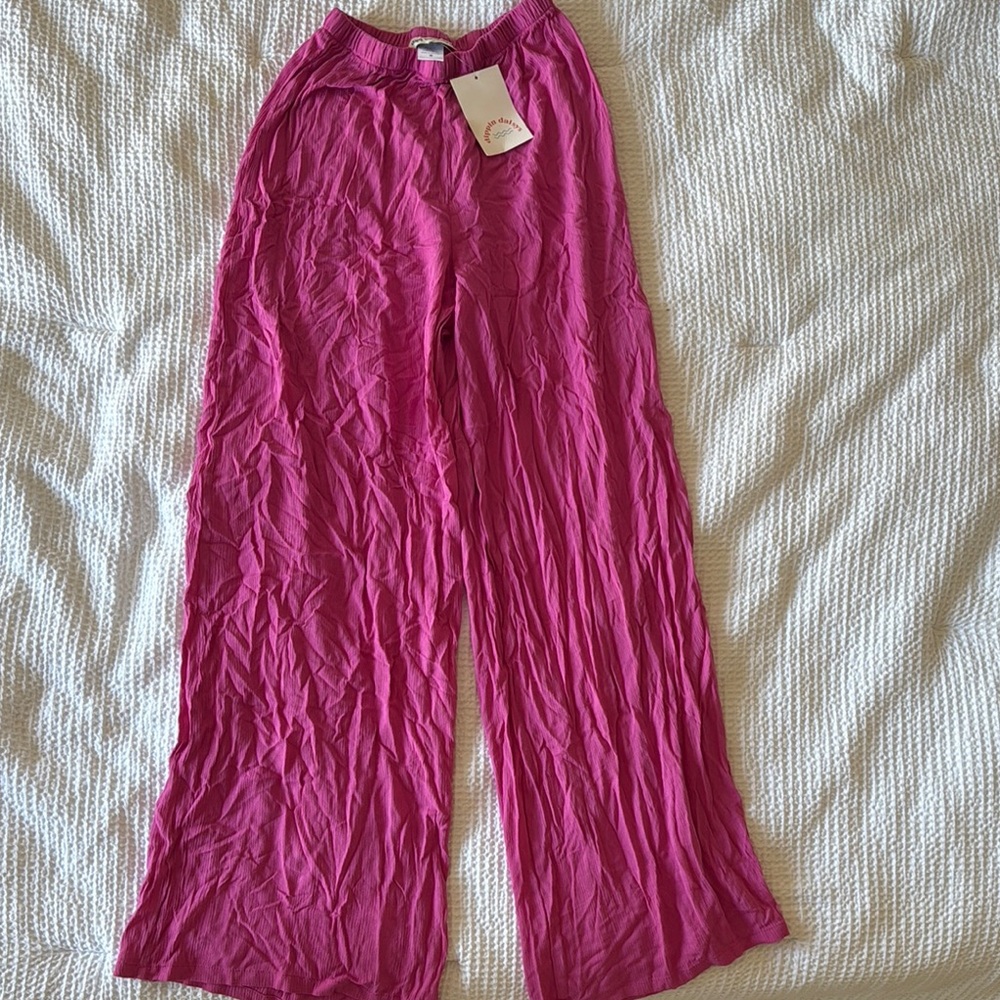 Vibrant Pink Flowy Pants
